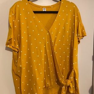 Old Navy Mustard Dot Blouse